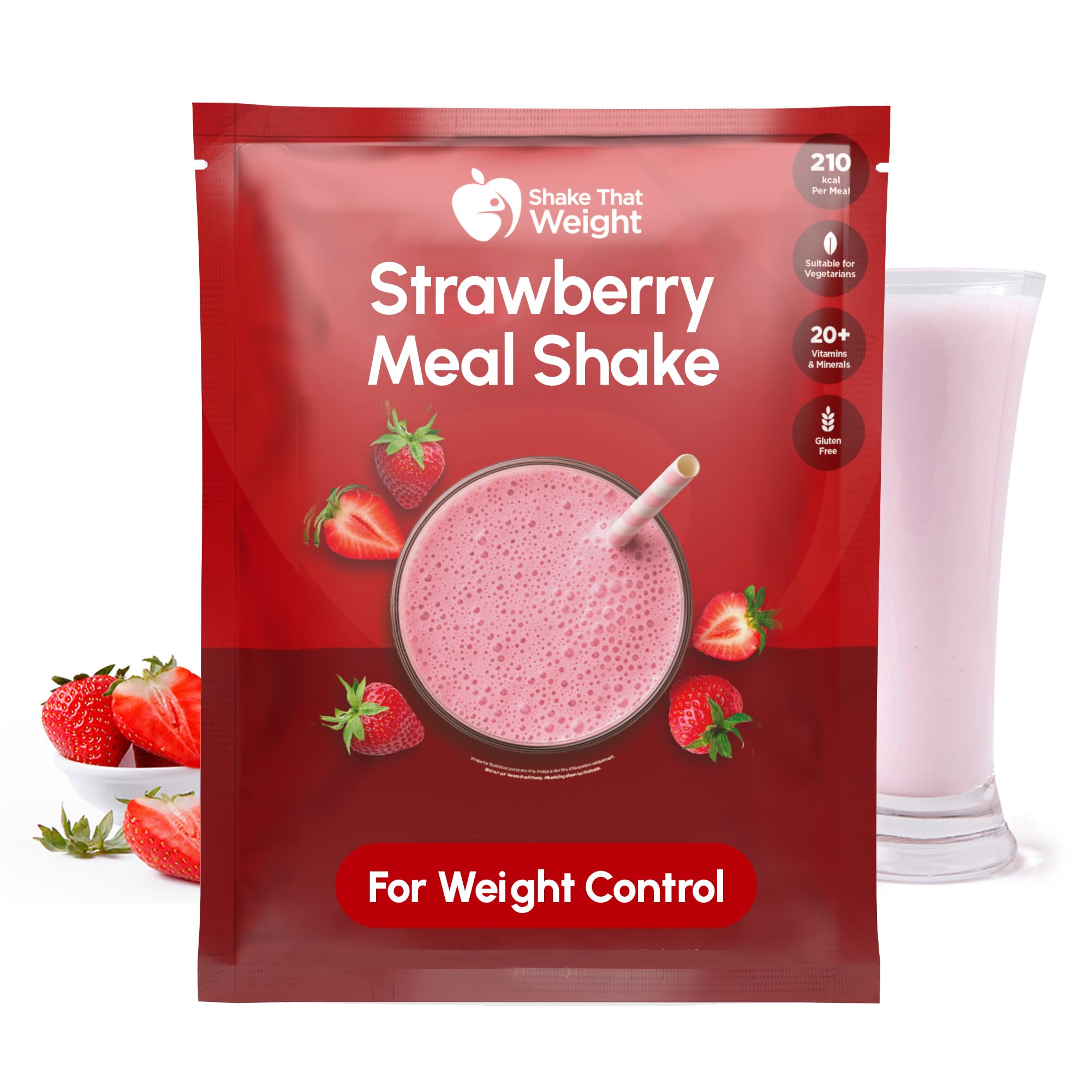 Shake That Weight 10x Diet Shakes - Strawberry - Meal Replacement Plan for Weight Loss - Very Low-Calorie Diet - VLCD - High Protein, High Fibre, Gluten Free, Vegetarian