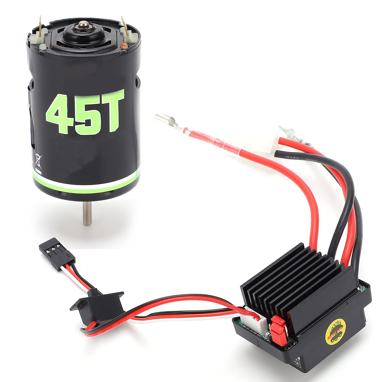 Agatige 540 Brushed Motor 320A ESC Combo, 540 RC Car Electric Brushed Motor Replacement Universal High Speed 320A ESC Combo Set for Axial SCX10 / TRX4 D90 / Redcat / GEN8 RC Crawler (45T)