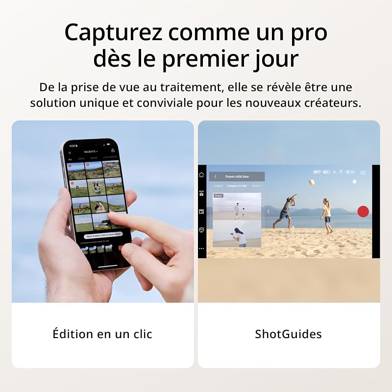 Stabilisateur nacelle DJI Osmo Mobile 7P pour iPhone, Android, Suivi natif