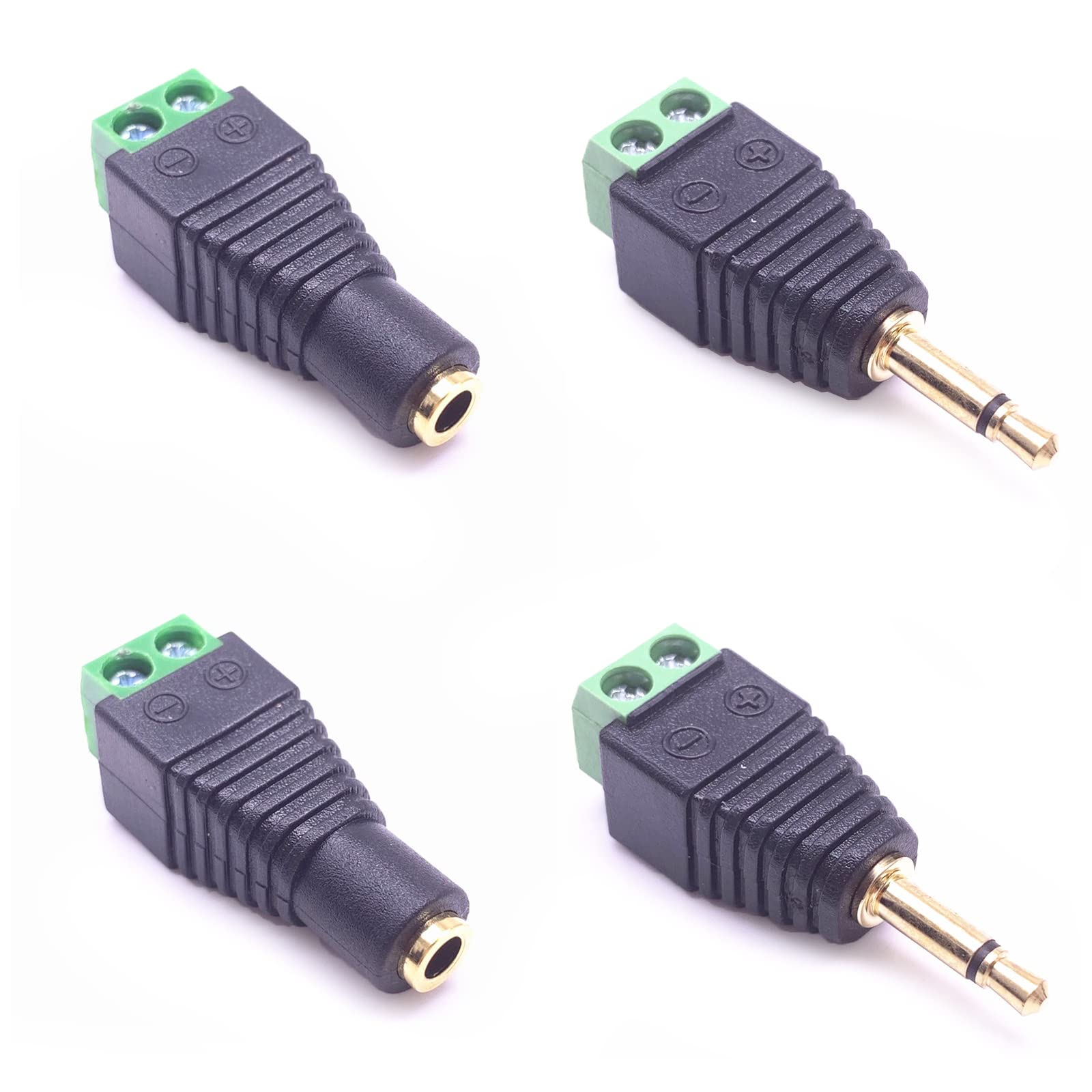 WANGCL 4 Pairs Connector Adapter Plug Set - Female and Male Plug to AV Screw Terminal Audio/Video Connector Adapter