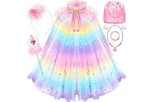 LIMIROLER Toddler Dress Up Toys Princess Dress Up Cape Gift Set Princess Dress Up Clothes Christmas Birthday Gift Kit for Toddler Girls Age 3-8 Years Old