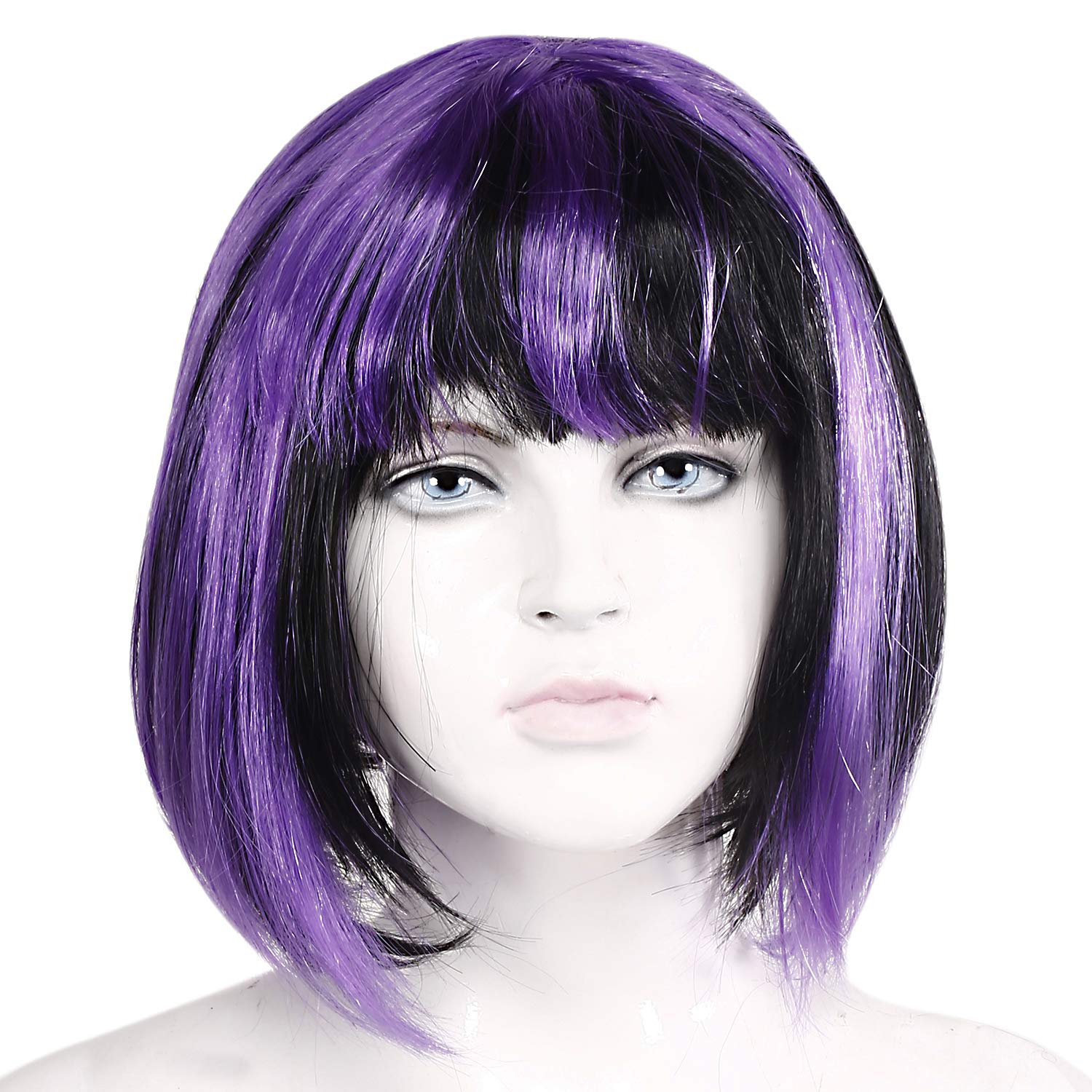 Party Hut Short Bob Haircuts Mix Color Two Black And Purple