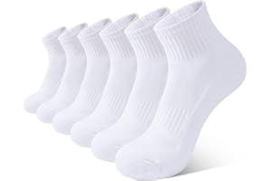 BOOPH 6 Pairs Kids Socks Boys Girls Cushioned Quarter Socks Athletic Ankle Sock 4-14 Years