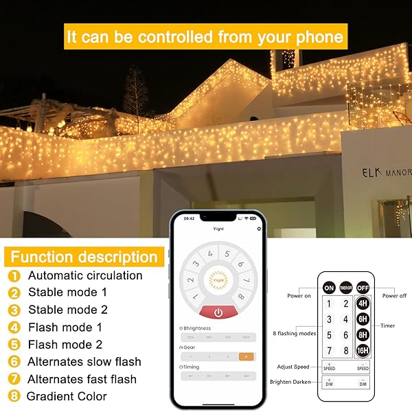 SOSHOT CHRISTMAS STRING LIGHTS OUTDOOR – 131FT/40M 1680 LED 8 MODES WITH REMOTE CONTROL AND APP WATERPROOF CHRISTMAS LIGHTS FOR PATIO YARD GARDEN WEDDING PARTY-WARM WHITE