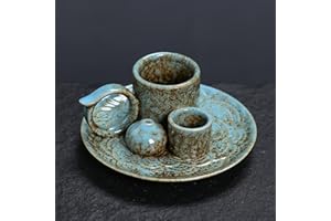 Ceramic 4in 1 Incense Holder with Handle for Incense Stick Holder, Palo Santo, Sage, Candle, Ash Collection, Beautiful Home D