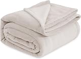 Bedsure Fleece Blanket King Size 270x230 cm Beige 100% Microfibre