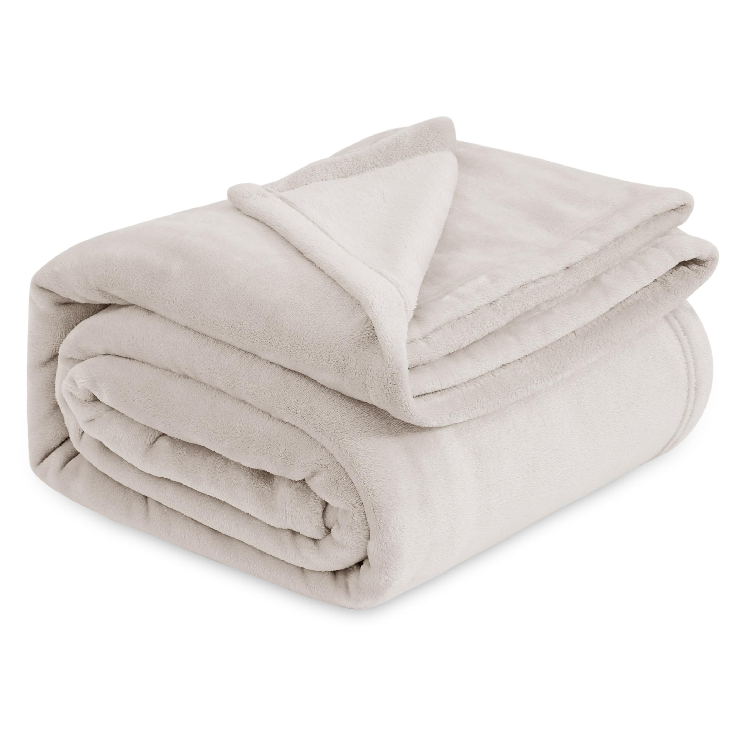 Bedsure Fleece Blanket King Size - Soft Cosy Fluffy Throw Blankets for Bed, Warm Large Throws for Audlts, Decor Gifts for Women and Men,Beige, 270x230 cm