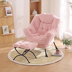 Furlide Lazy Chair with Ottoman, Modern Chair with