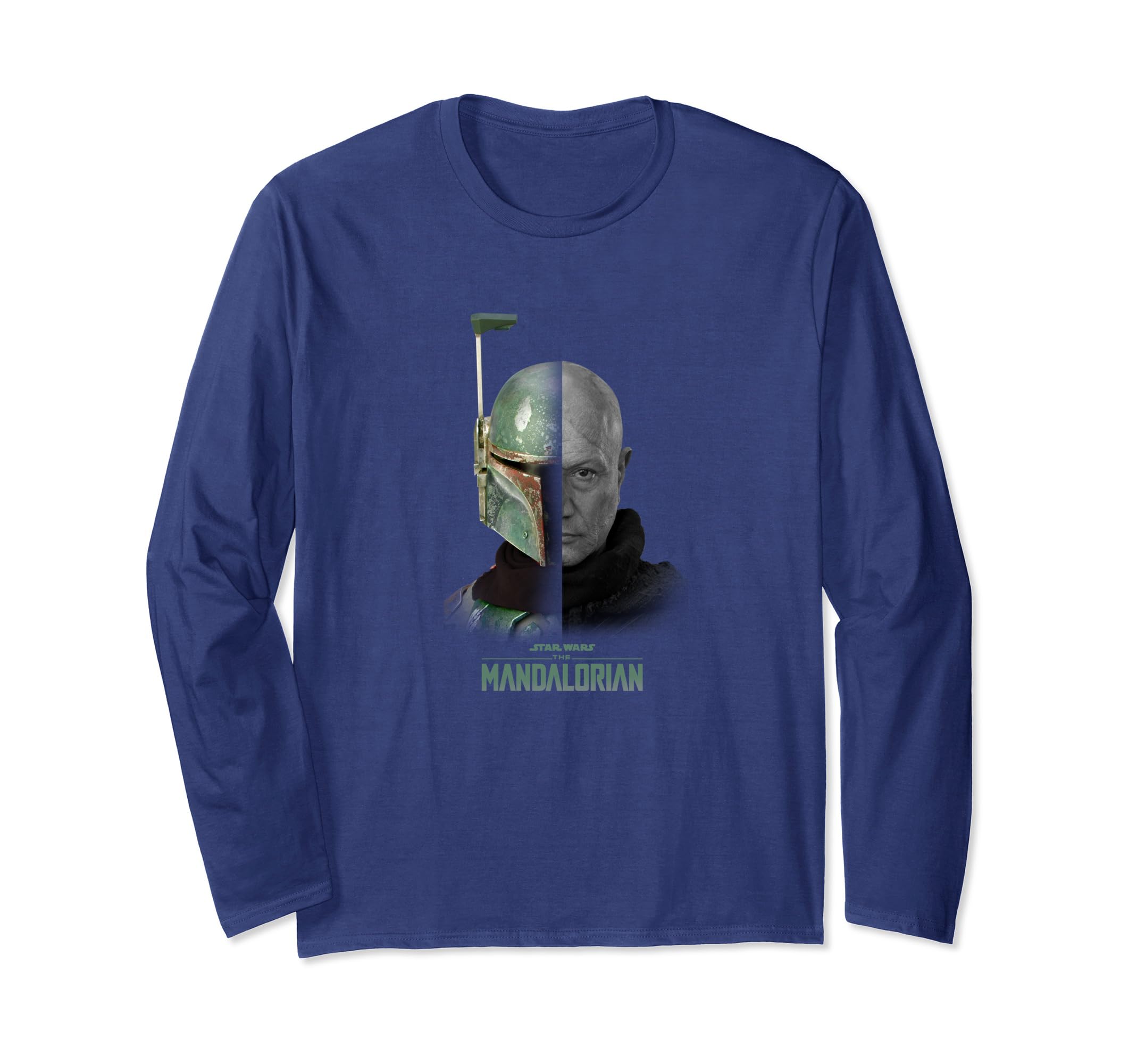 Star Wars: The Mandalorian Boba Fett Split Face Long Sleeve T-Shirt