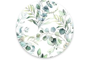 Armanza Mouse Pad, Cute Mousepad with Design, Round Grass Leaves Mat, Small Non-Slip Rubber Gaming Pads, Office Home Personalized Pad
