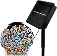 LED String Lights Solar Christmas Lights 39ft 100 LED 8 Modes Ambiance lighting for Outdoor Patio Lawn Landscape Fairy Garden Home Wedding Holiday waterproof Colored lights