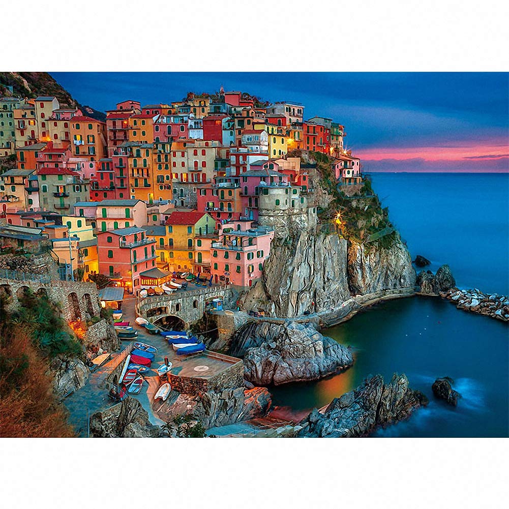 1000 Piece Puzzle- Cinque Terre - Adults Teens Kids Jigsaw Large Puzzle Toys Gift Educational Intellectual Decompressing Fun Family Game