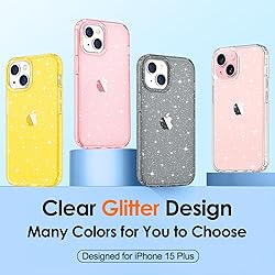 Hython Case for iPhone 15 Plus Case Glitter, Cute