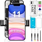 Aujinhaigx for iPhone 11 Screen Replacement LCD 6.1 Inch 3D Touch Display | Home or shop repair broken iPhone 11 Screen LCD. For A2111, A2223, A2221. With Full Repair Tool kit, iPhone Case