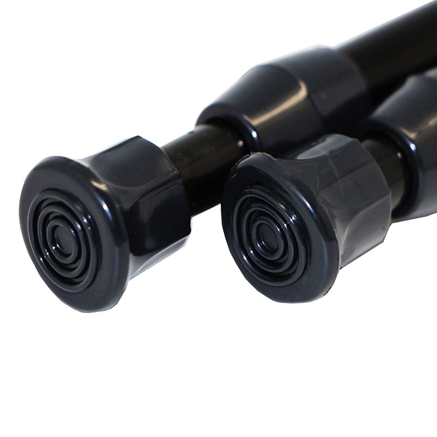 AIZESI 2PCS Spring Tension Curtain Rod, 28 to 48-Inch (Black)