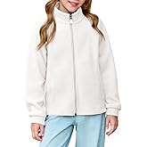 Haloumoning Girls Polar Fleece Jacket Kids Full Zip Lightweight Fall Winter Coat Outerwear with Pockets 5-14 Years