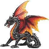 ICE ARMOR 8.5" H Dragon with Fire Wing Figurine Statue Sculpture Ornament Decoration Home/Room Decor Ideas for Housewarming, Holidays and Birthdays Great Collectible Addition