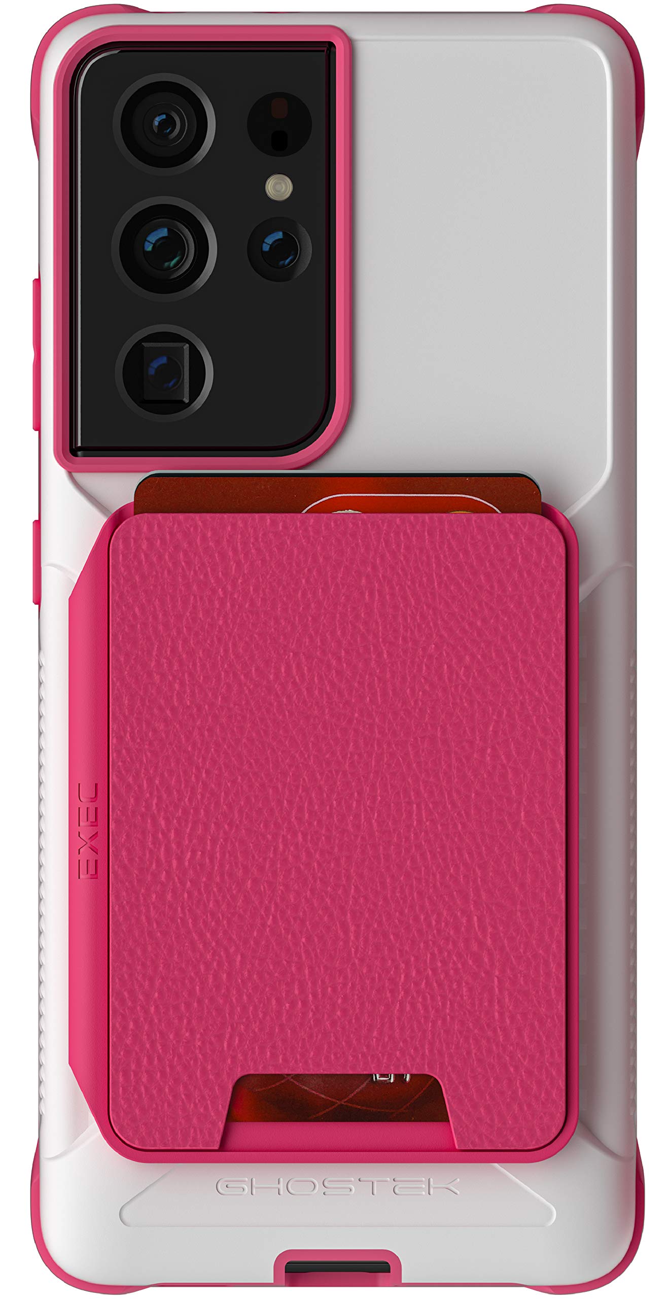 Ghostek EXEC Galaxy S21 Plus Wallet Case with Magnetic Leather Card Holder Slot Perfect for Car Mounts Protective Leather Phone Cover Designed for 2021 Samsung Galaxy S21+ 5G (6.7 Inch) (Phantom Pink)
