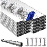 letsFix Wiggle Wire &amp; Lock Channel for Greenhouse - PVC Coated Spring Wire &amp; Aluminum U-Channel Bundle, Farmer Greenhouse Poly Film or Shade Cloth Attachment (20, White)