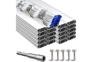 letsFix Greenhouse Spring Wire & Lock Channel 6.6 ft - PVC Coated Spring Wire & Aluminum U-Channel Bundle, Farmer Greenhouse Poly Film or Shade Cloth Attachment, 100 Mounting Screws Included [20 Pack]