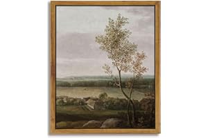 InSimSea Framed Canvas Prints Art Vintage Decor, Home Farmhouse Decor View of the Country Paintings for Wall Decorations, Rustic Bedroom Bathroom Wall Art, 8"x10"