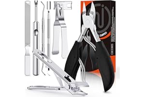 INXEN Toe Nail Clippers for Thick Nails for Seniors,Heavy Duty Toenail Clippers for Thick Ingrown Toenails,Professional Fingernail Clippers Set for Men Women,Pedicure Tools for Feet and Manicure Scissor Kit