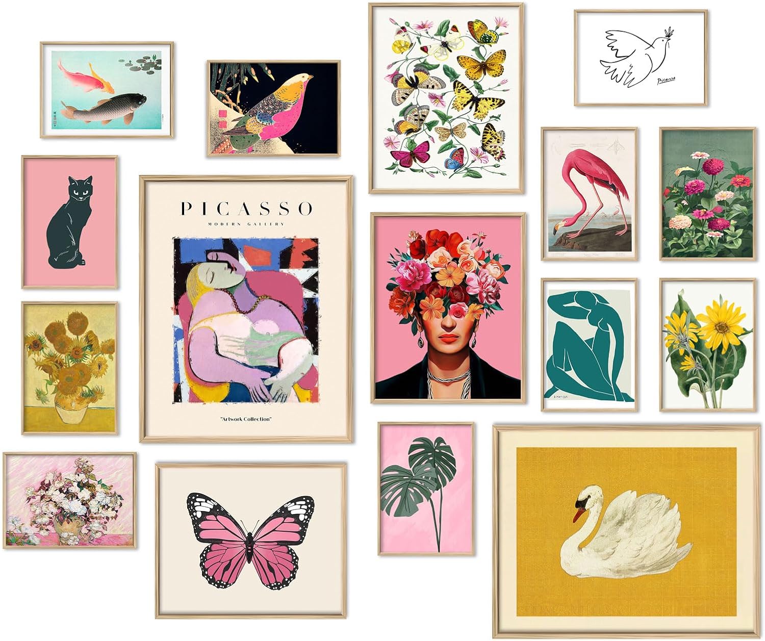 Paintings - ANERZA 16 PCS Eclectic Wall Art Decor, Maximalist Wall Prints for Bedroom, Posters for Room Aesthetic, Wall Collage Kit Pictures for Living Room, Colorful Dorm Gallery Home Decor