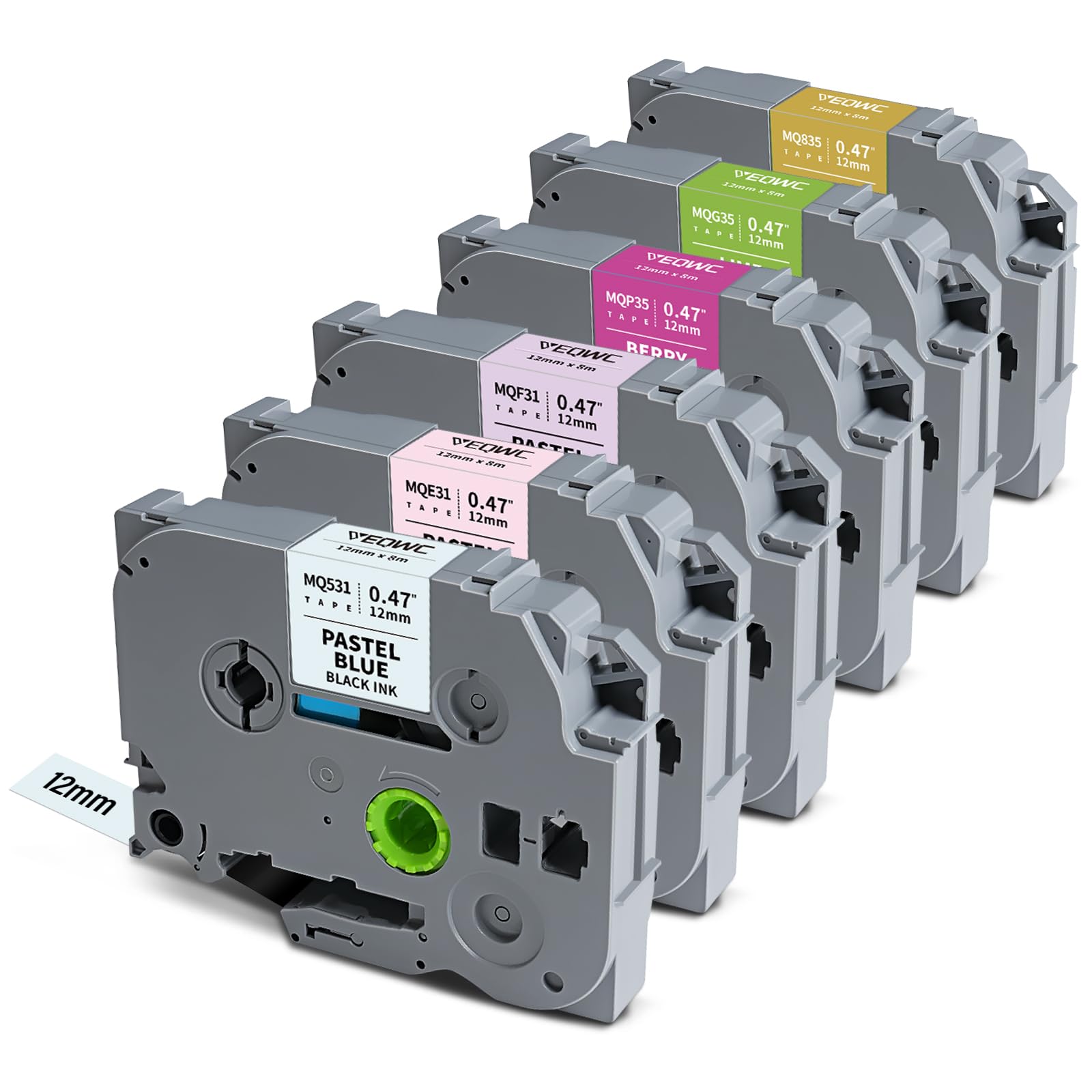 Photo 1 of **MSRP 5.99** 12mm Tze Color Tape Compatible for Brother Label Maker Tape 0.47 Laminated Colored TZ 1/2 Inch Refills Work for P Touch PT-D220 PT-D210 PT-H110 PT-1280 PT-D400 Cube, 1/2" x 26.2', 1Pack