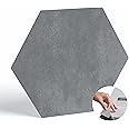 BaseCore HEX Hexagon Vinyl Flooring Gray 5.75" DIY Self Adhesive Textured Modern Floor Tile Peel & Stick Tile (36pcs/21.5sqft per case)