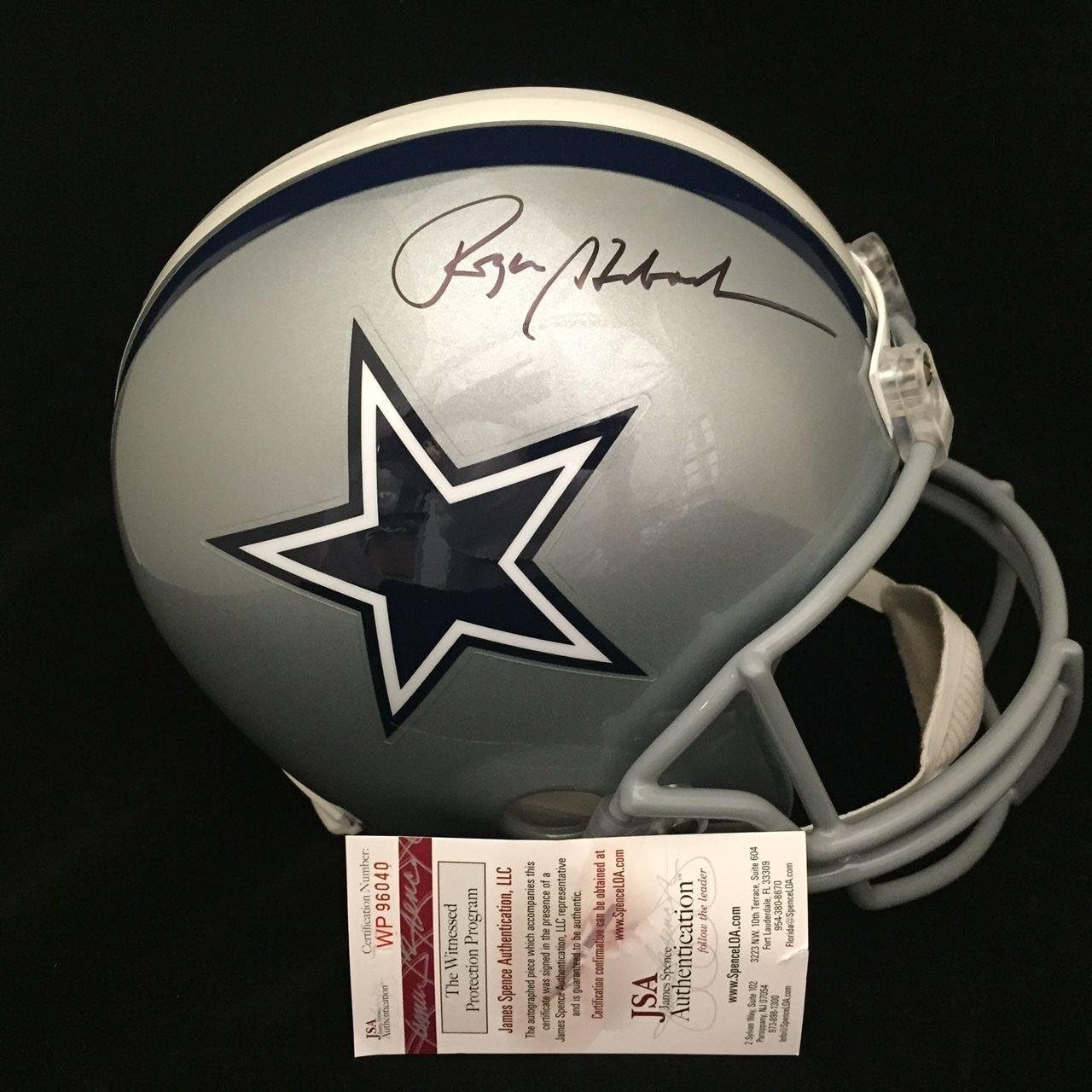 Roger Staubach Autographed Helmet JSA Autographed NFL