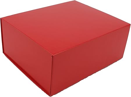 Caja de regalo magnética, roja, 21 cm x 17 cm x 9 cm: Amazon.es: Oficina y papelería