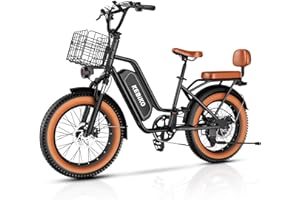 EUYBIKE Electric Bike for Adults, 20"x 4" Fat Tire 35MPH Ebike, 1450W Peak Mountain Bike with 48V 20AH Removable 960WH Battery, 80 Miles Max Range Hydraulic/Mechanical Disc Brake 7-Speed Electric Bicycle