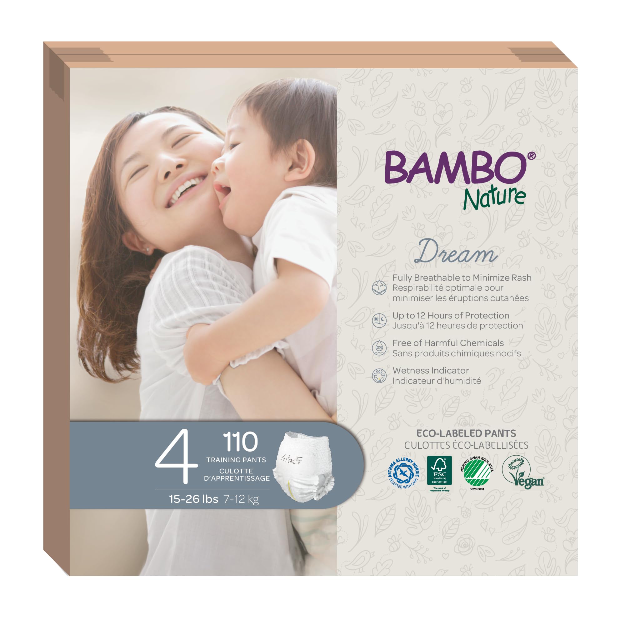 Photo 1 of Bambo Nature Hypoallergenic Training Pants, Eco-Labeled Training Pants, Totally Chlorine-Free, Skin Friendly - Size 4 (110 Count)