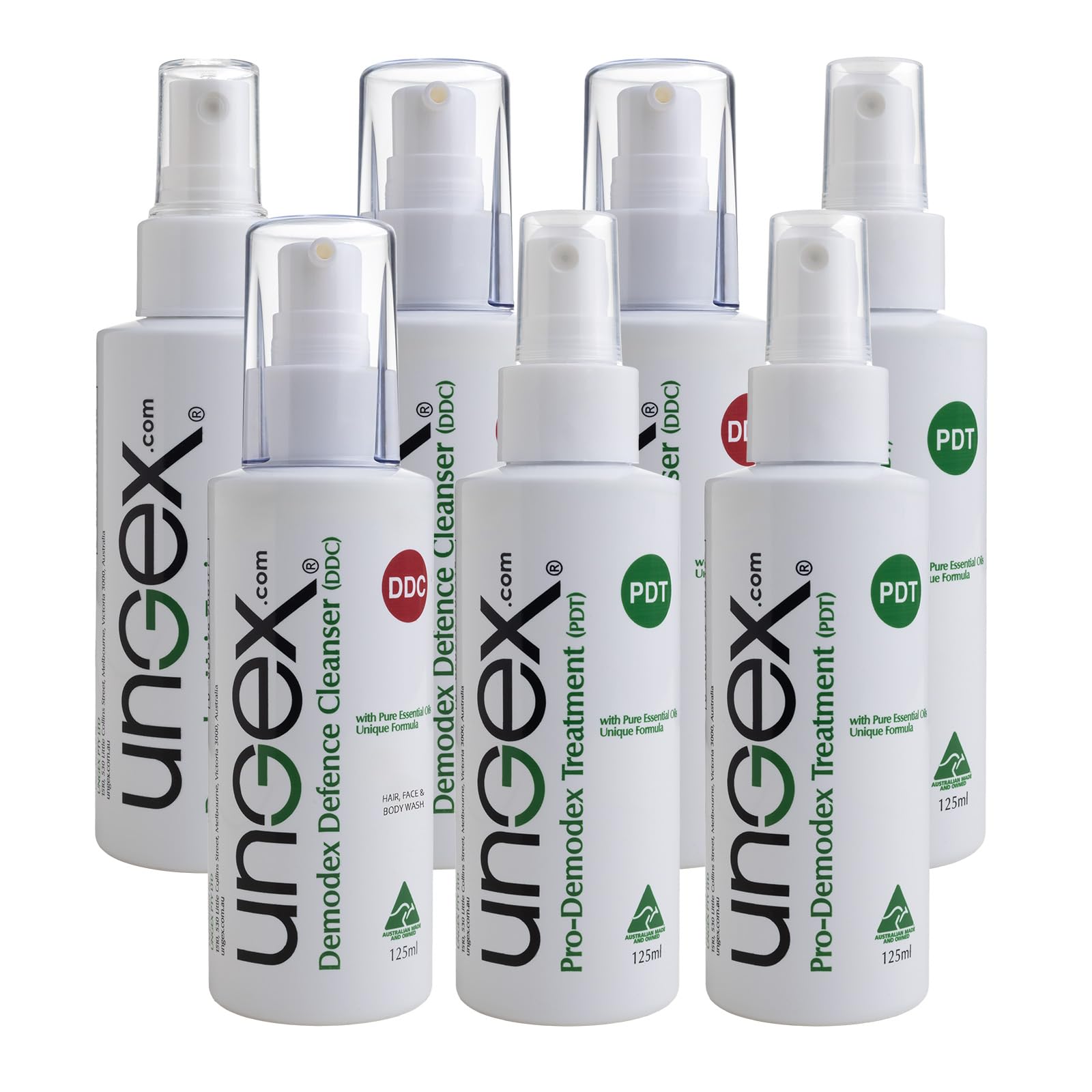 Ungex 3-Month 7in1 Demodex Treatment For Human With Natural and Herbal Ingredients | Eliminate Demodex and Treat Acne Rosacea, Seborrheic Dermatitis | Demodex Mite Bundle 2