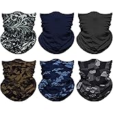 Venswell Neck Gaiter Face Mask Men Women,Seamless Bandana Rave Face Cover Scarf Mask,Balaclava,Headband, Head Wrap,Headwear