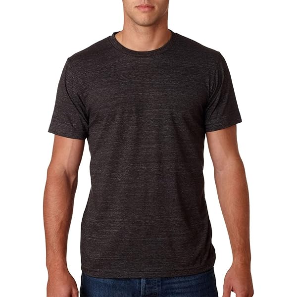 Bella Canvas Unisex Crew Neck Triblend Short Sleeve T-Shirt - Charcoal Heather, Solid Black - View #4