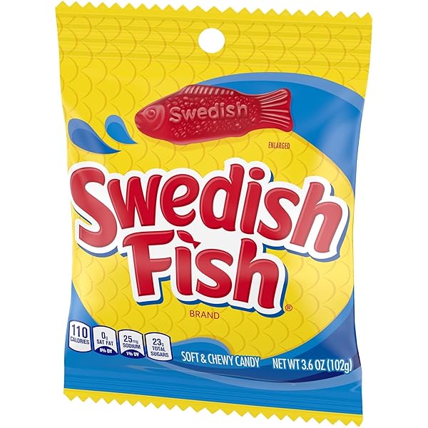 CHEWY & SOFT FISH-SHAPED CANDY, 3.6 OZ BY SWEDISH FISH