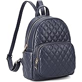 KL928 Quilted Mini Backpack for Women, PU Leather Backpack Purse Designer Satchel Bag, Small Casual Daypack for Ladies (Blue)