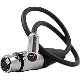 KONDOR BLUE | 16" TA4M 4 Pin Mini XLR Male to XLR Female Audio Cable | Compatible with Shure Microphones and Devices + More |