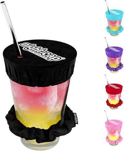 NightCap Original Drink Cover Scrunchie Anti-Spike Protector Black