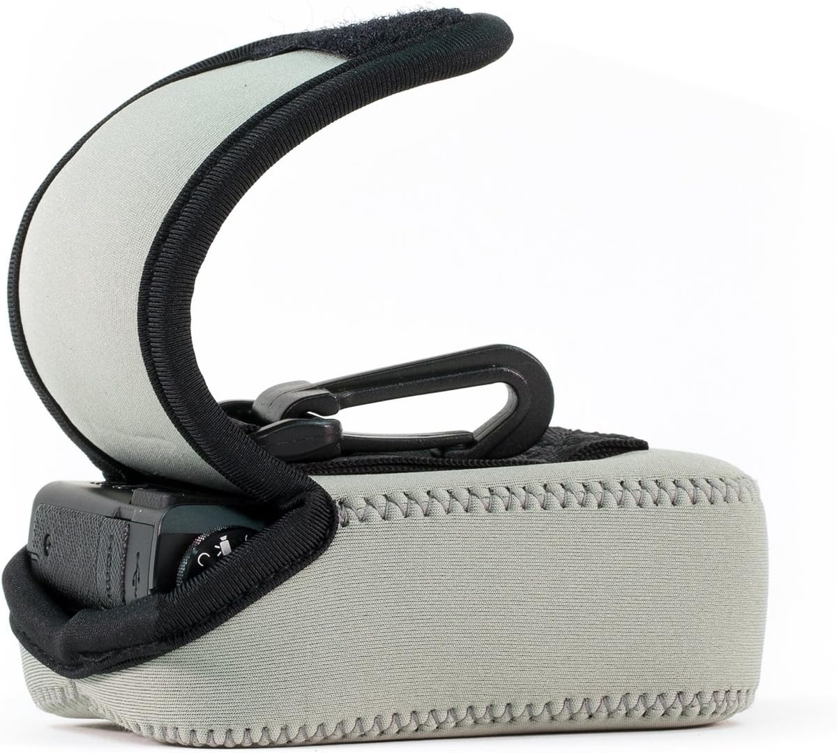 MegaGear MG780 Ultra Light Neoprene Case with Carabiner for Samsung WB35F/WB350F Camera - Grey - Image 3