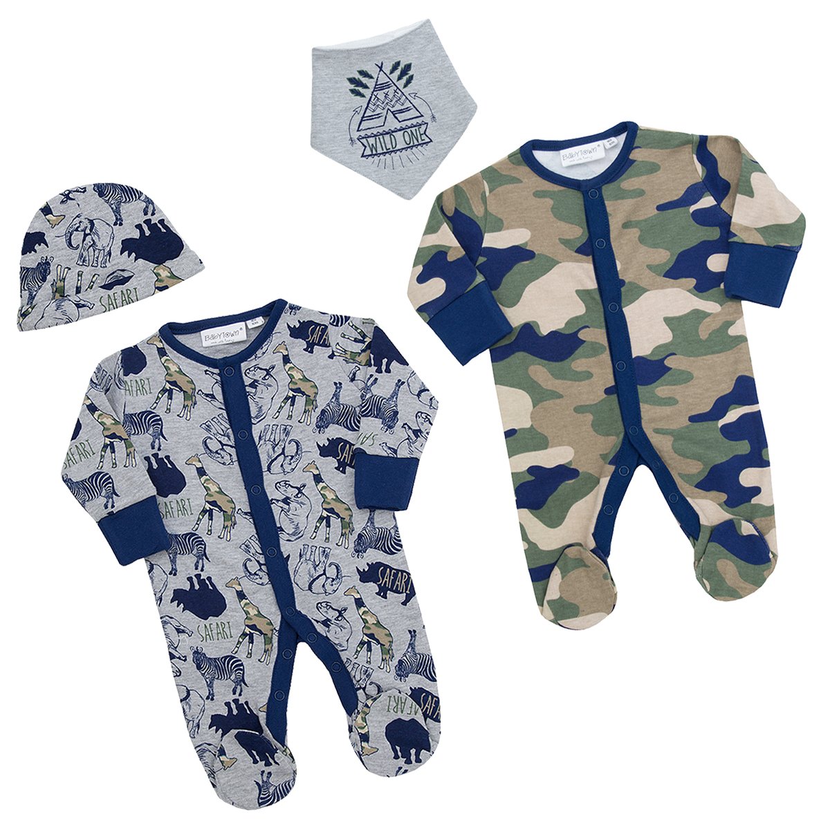 sleepsuits with integral scratch mitts