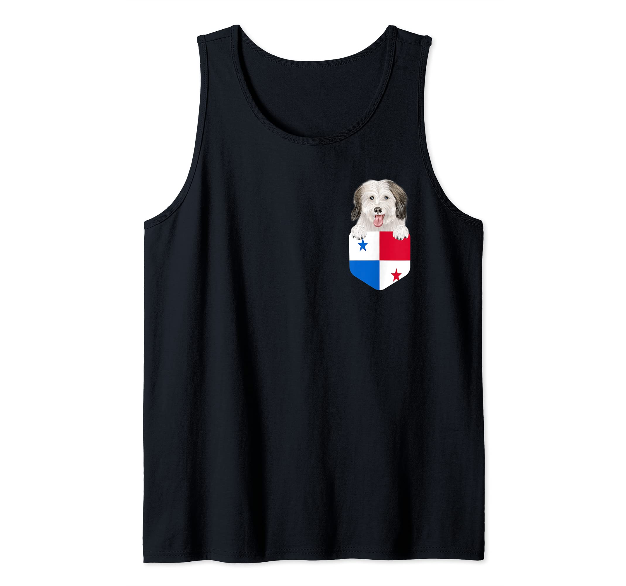 Panama Flag Coton de Tulear Dog In Pocket Tank Top