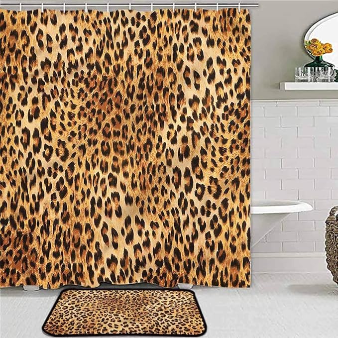 ScottDecor Animal Print NoneSlip Bathroom Rug Set Wild
