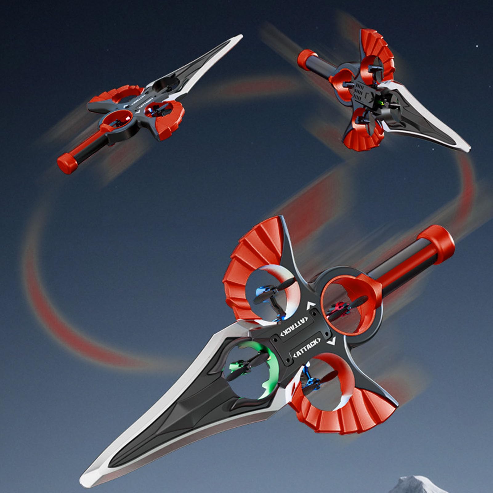 Garsent Flying Sword RC Glider with Autopilot, Remote Flying Sword Stunt Control Hand Wave Lightweight RC Airplane Gift for Teens and Adults, 360° Flip Fighter Jet Toy (Red)