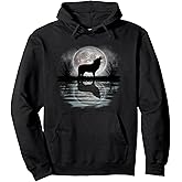 Wolf Howling At Moon Apparel Wilderness Spirit Animal Gift Pullover Hoodie