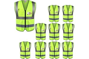 ZOJO High Visibility Safety Vests With Pockets, Wholesale Reflective Vest for Outdoor Works- Fits for Men and Women
