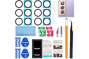 2PCS Soaosdr Original Back Rear Camera Lens Glass Replacement for Galaxy S21 6.2 inch and S21+ 6.7 inch with Lens Protective 