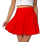 Sinono Basic Stretchy Solid Flared Casual Mini Pleated Skater Skirt