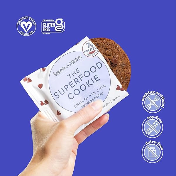 LOVE AND CHEW SUPERFOOD CHOCOLATE CHIA COOKIE, 2 OZ